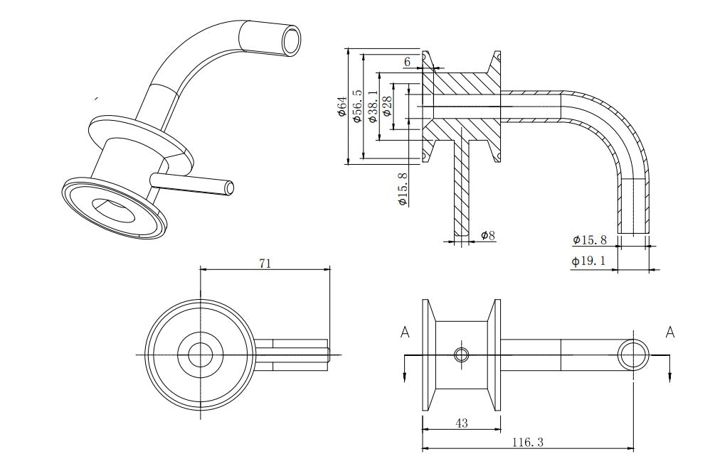 2" Racking Arm - longer version