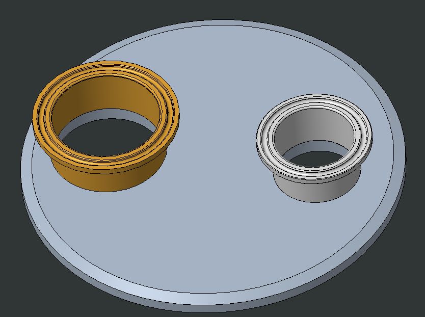 6" Tri-Clamp Multi-Port Reducer Cap – 2" & 1.5"