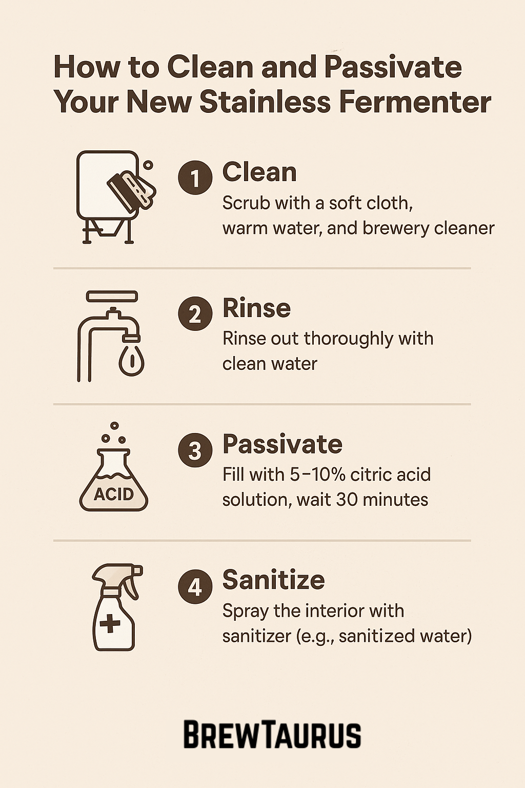 How to Clean, Sanitize, and Passivate Your Fermenter (Before First Use)