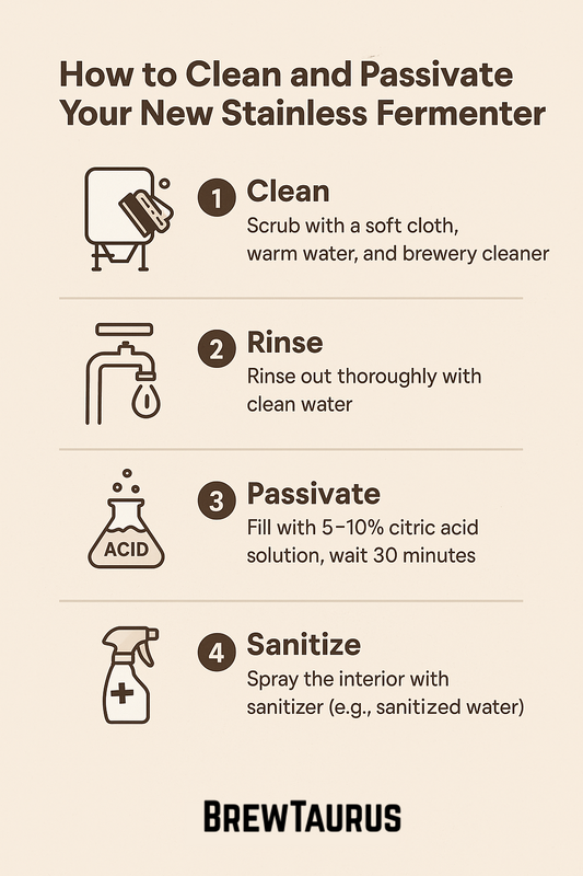 How to Clean, Sanitize, and Passivate Your Fermenter (Before First Use)