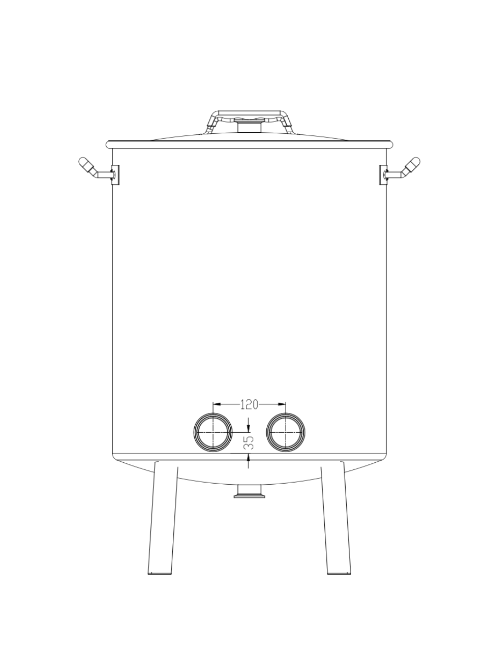 K80 Boil Kettle - Complete Set (incl. valves & clamps)