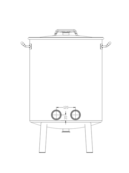 K80 Boil Kettle - Complete Set (incl. valves & clamps)