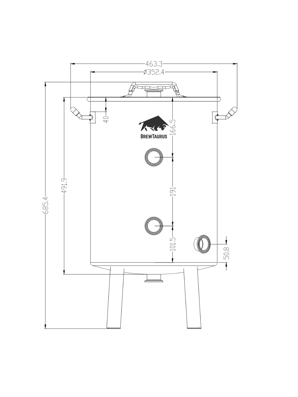 K40 Boil Kettle – Complete Set (incl. valves & clamps)