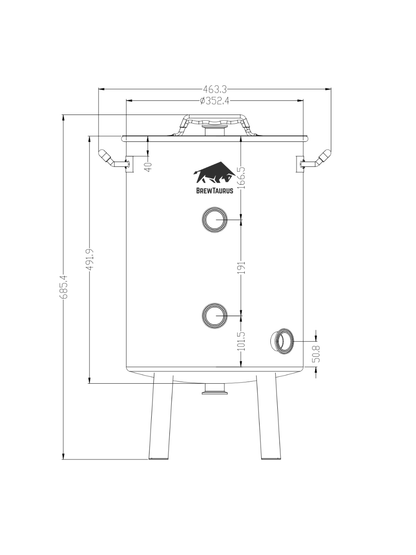 K40 Boil Kettle – Complete Set (incl. valves & clamps)