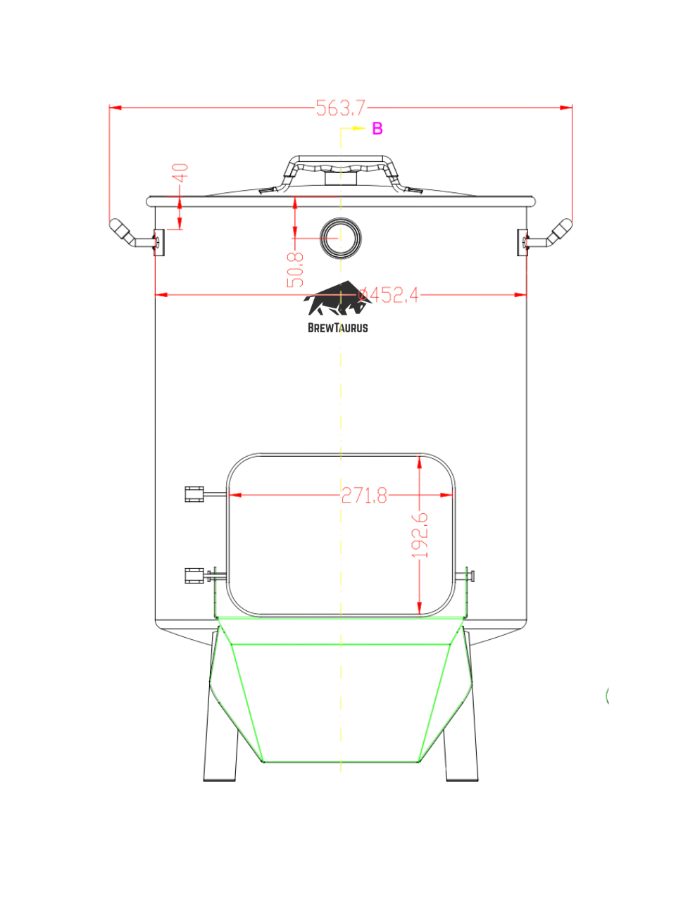 K80 Mash Tun - Complete Set (incl. valves & clamps)