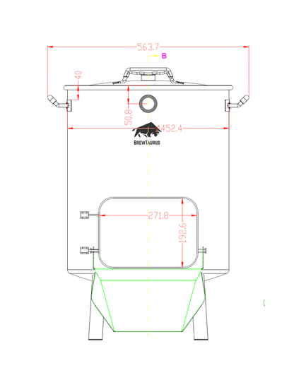 K80 Mash Tun - Complete Set (incl. valves & clamps)