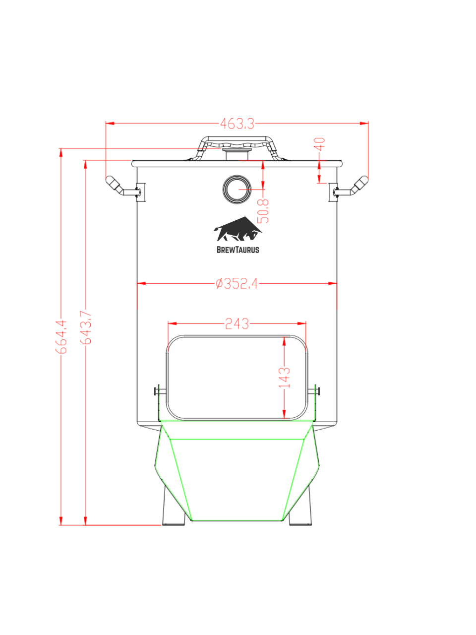 K40 Mash Tun - Complete Set (incl. valves & clamps)