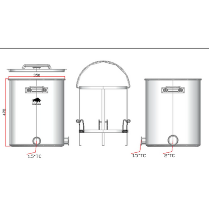 K40L Brew Kettle + Malt Pipe