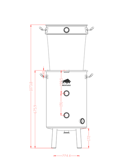 K40 Boil Kettle + Malt Pipe – Complete Set (incl. valves & clamps)