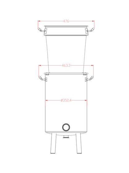 K40 Boil Kettle + Malt Pipe – Complete Set (incl. valves & clamps)