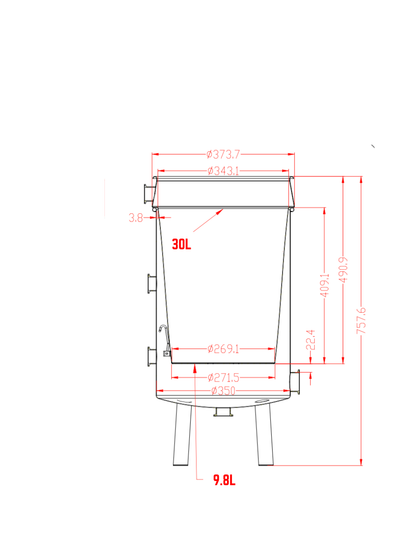 K40 Boil Kettle + Malt Pipe – Complete Set (incl. valves & clamps)