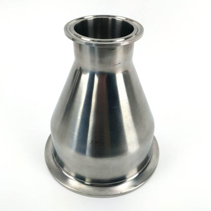4 inch to 2 inch Tri-Clamp concentric reducer - stainless steel