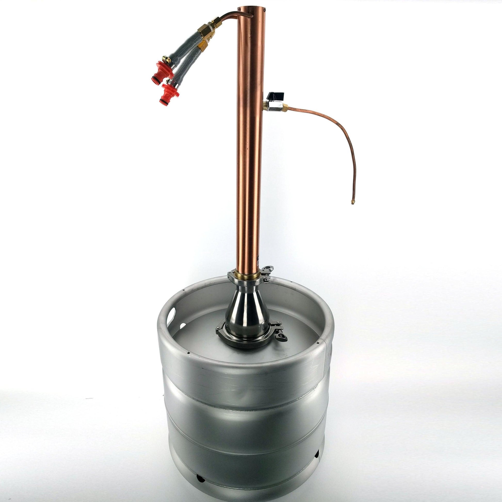4 to 2 inch Tri-Clamp reducer mounted on Kegmenter