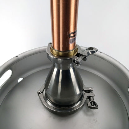 4 to 2 inch Tri-Clamp reducer with still column attached