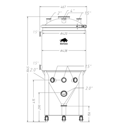 PF75L Jacketed Conical Fermenter +[Extra accessories]