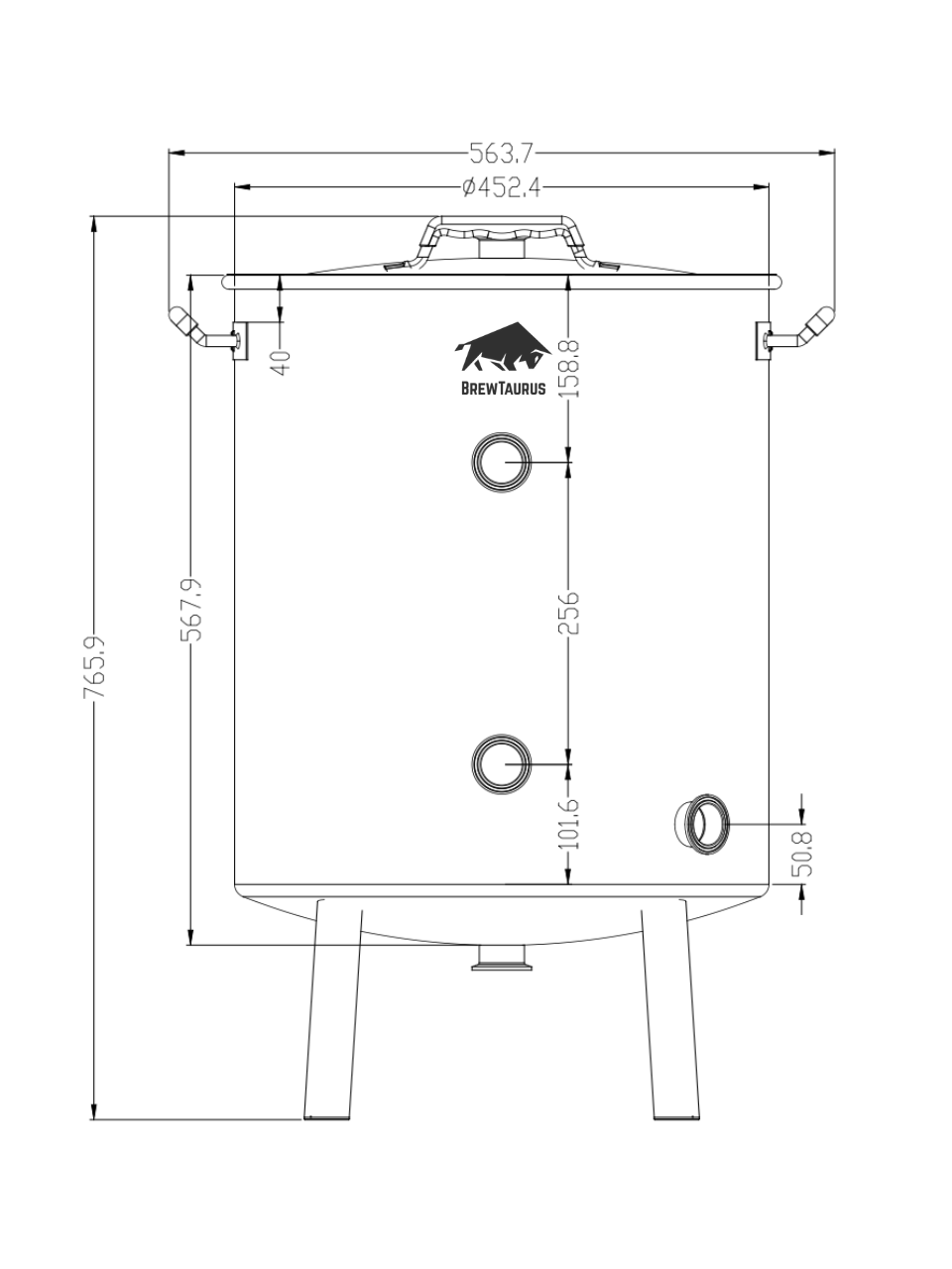 K80 Boil Kettle - Complete Set (incl. valves & clamps)