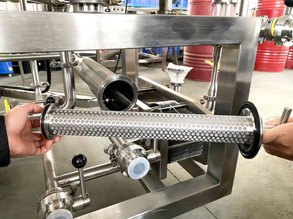 Perforated hop and trub filter candle supplied with the BrewTaurus PRO 200L brewhouse