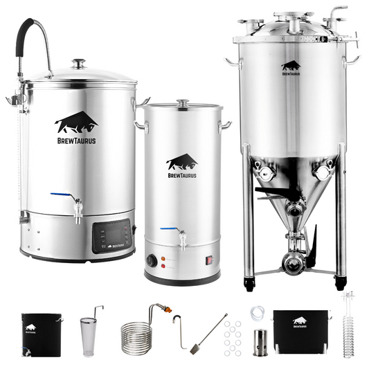 Brewhouse: B65L Brewing System PRO [Extra accessories] & PF75L Conical Fermenter +[Extra accessories] & BrewTaurus SW40L Sparge Water Heater