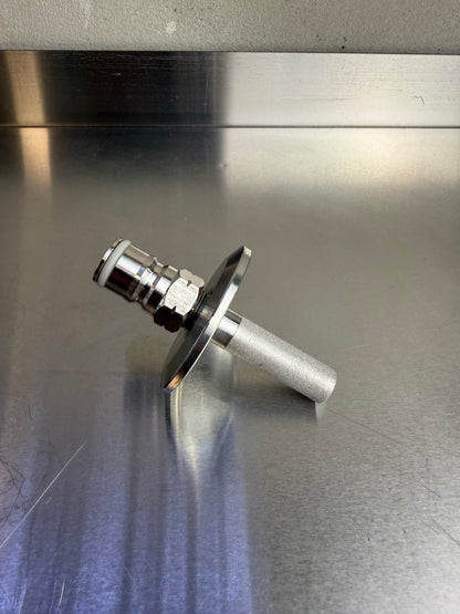 1.5 inch Tri-Clamp gas post with integrated carbonation stone brewing accessory
