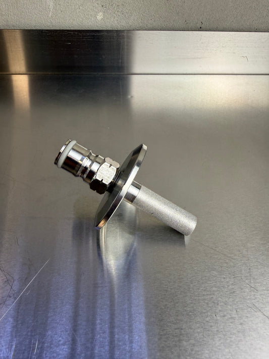 1.5 inch Tri-Clamp gas post with integrated carbonation stone brewing accessory