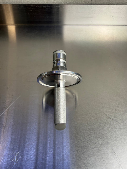 1.5 inch Tri-Clamp gas post with integrated carbonation stone brewing accessory