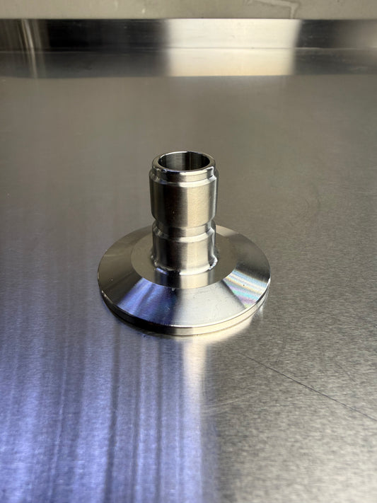 1.5 inch Tri-Clamp to 1/2 inch quick connect stainless steel adapter