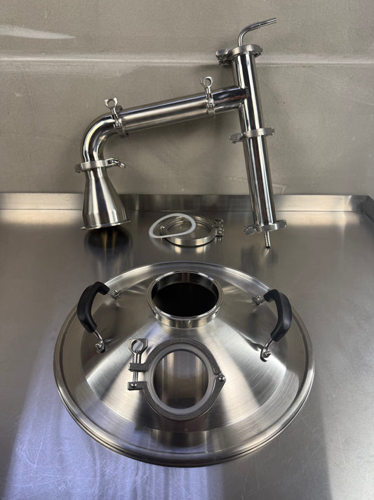 Steam Condenser Set Ø400 — Sight Glass Lid + 2" Kit + Reducer · fits B70L, B80L PRO & 395–410 mm