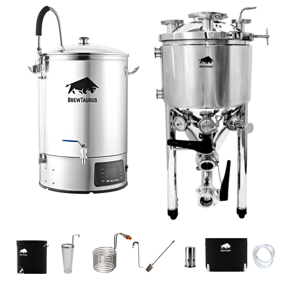 Brewhouse: B45L Brewing System PRO [Extra accessories] & PF55L Jacketed Conical Fermenter [Extra accessories]