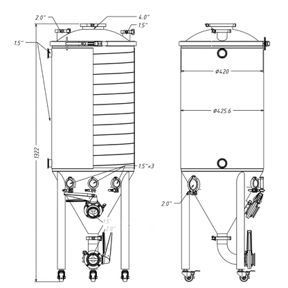 *PRE-ORDER* PF105L Jacketed Conical Fermenter +[Extra accessories]