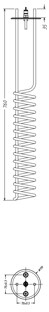 Chilling coil with PRV + gas and liquid post for PF75L Conical Fermenter