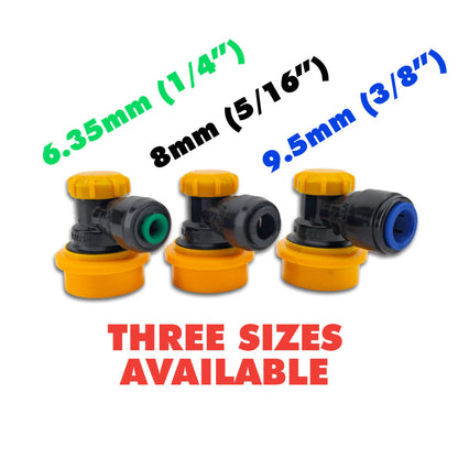 duotight 8mm (5/16) x Ball Lock Disconnect - (Black + Yellow Liquid)