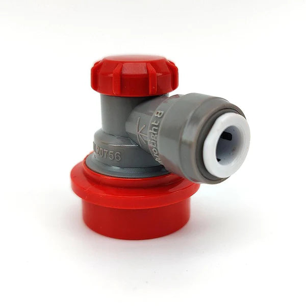 Duotight 8mm (5/16) x Ball Lock Disconnect - (Grey + Red Gas)