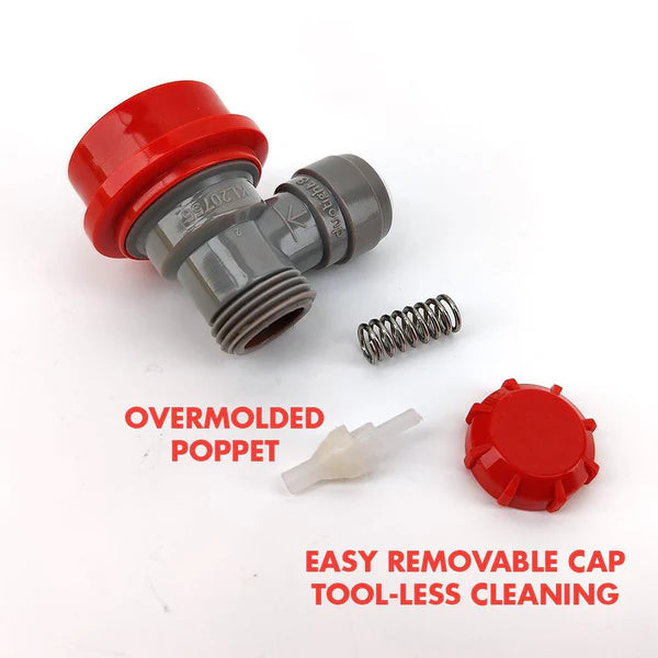 Duotight 8mm (5/16) x Ball Lock Disconnect - (Grey + Red Gas)