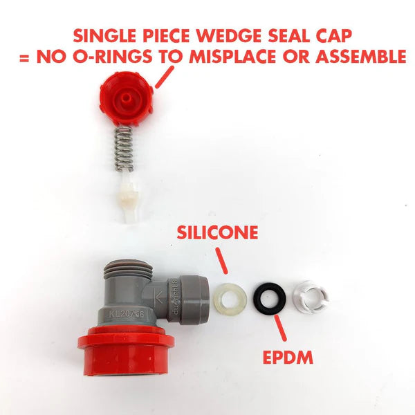 Duotight 8mm (5/16) x Ball Lock Disconnect - (Grey + Red Gas)
