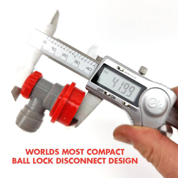 Duotight 8mm (5/16) x Ball Lock Disconnect - (Grey + Red Gas)